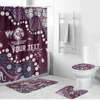 Personalized Manly Warringah Sea Eagles Bathroom Set Aboriginal Pattern with Graffiti Style Design