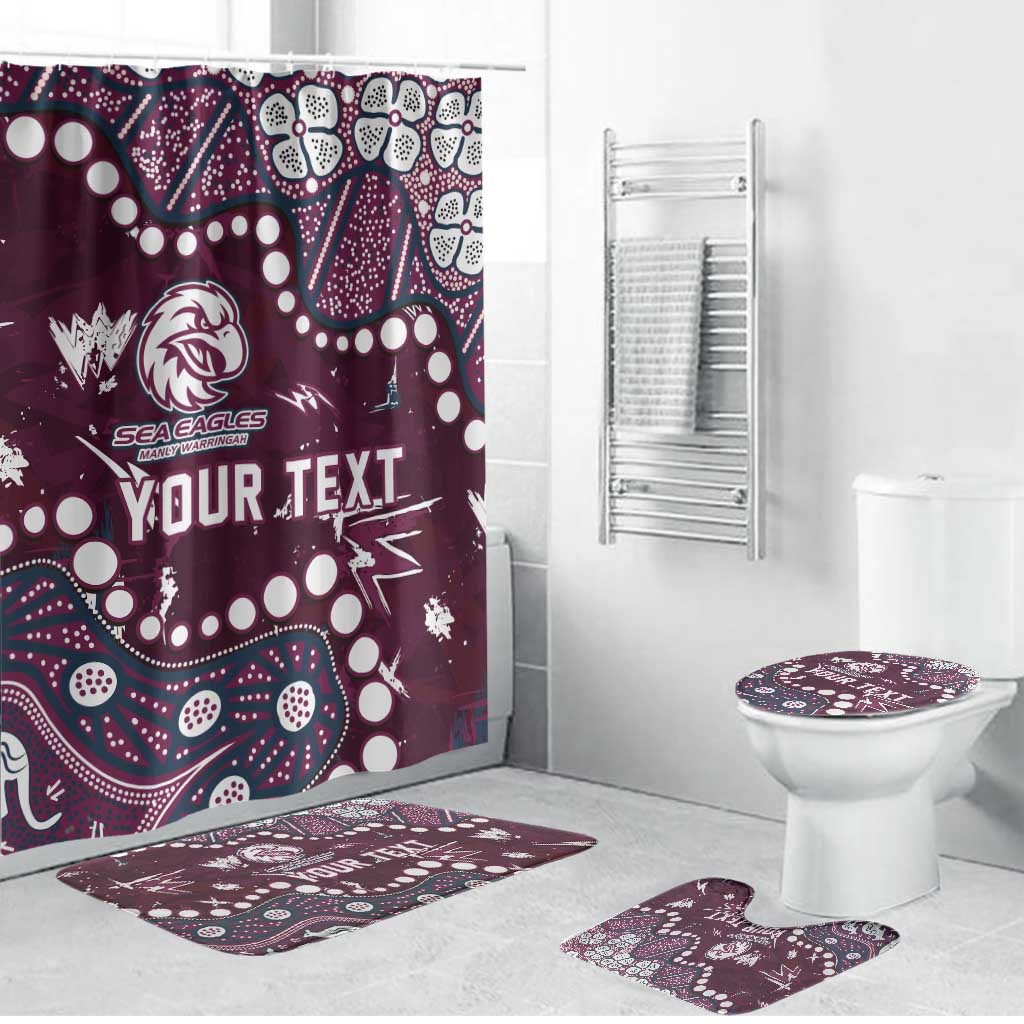 Personalized Manly Warringah Sea Eagles Bathroom Set Aboriginal Pattern with Graffiti Style Design