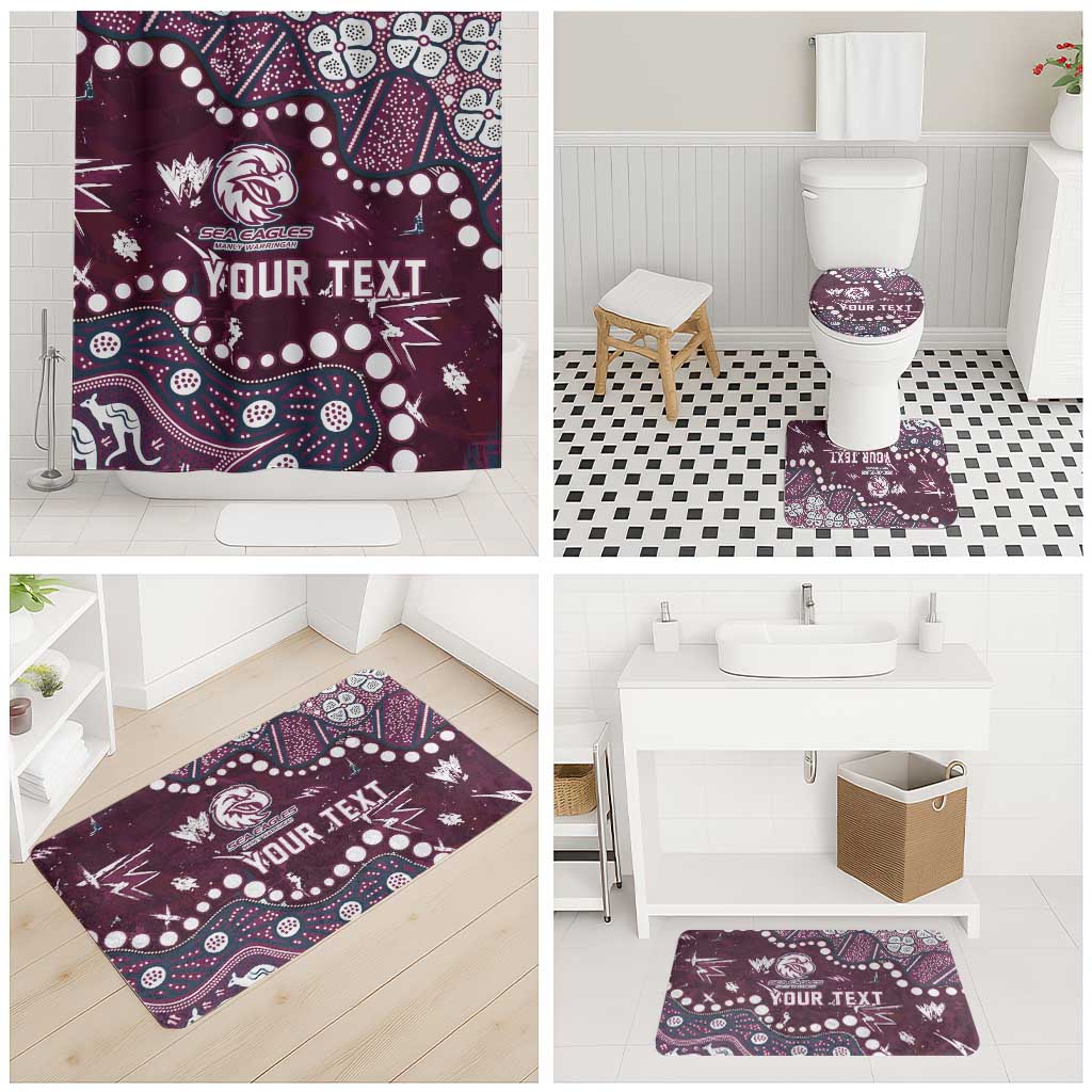 Personalized Manly Warringah Sea Eagles Bathroom Set Aboriginal Pattern with Graffiti Style Design