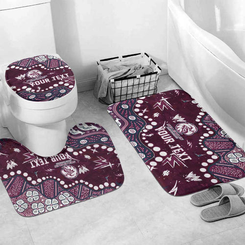 Personalized Manly Warringah Sea Eagles Bathroom Set Aboriginal Pattern with Graffiti Style Design