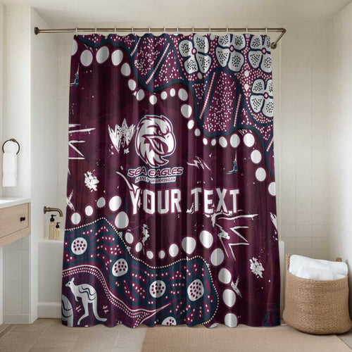 Personalized Manly Warringah Sea Eagles Bathroom Set Aboriginal Pattern with Graffiti Style Design