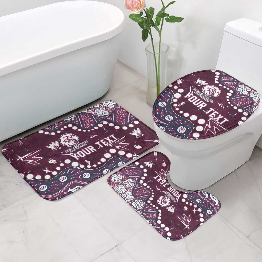 Personalized Manly Warringah Sea Eagles Bathroom Set Aboriginal Pattern with Graffiti Style Design