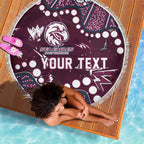 Personalized Manly Warringah Sea Eagles Beach Blanket Aboriginal Pattern with Graffiti Style Design