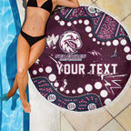 Personalized Manly Warringah Sea Eagles Beach Blanket Aboriginal Pattern with Graffiti Style Design