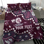 Personalized Manly Warringah Sea Eagles Bedding Set Aboriginal Pattern with Graffiti Style Design