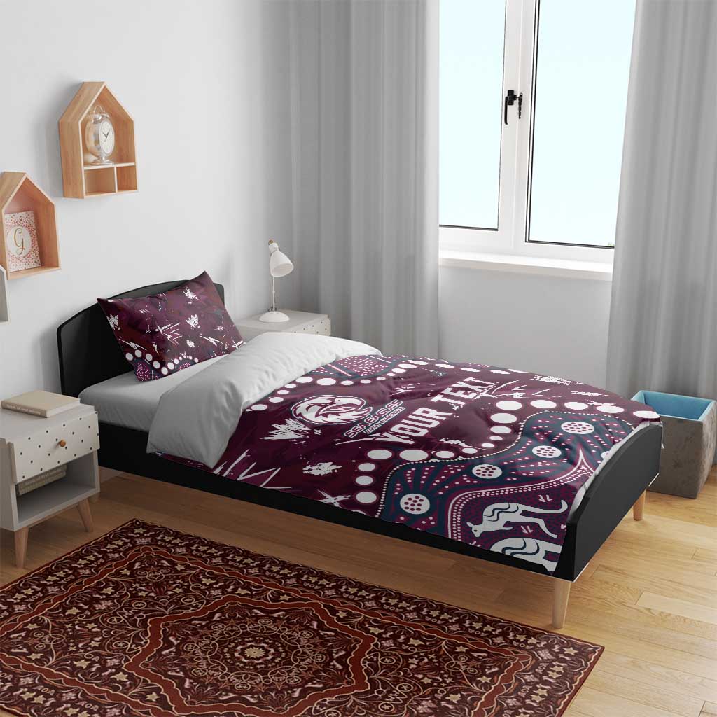 Personalized Manly Warringah Sea Eagles Bedding Set Aboriginal Pattern with Graffiti Style Design
