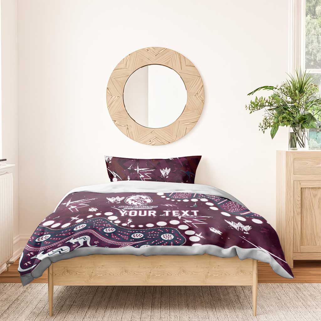 Personalized Manly Warringah Sea Eagles Bedding Set Aboriginal Pattern with Graffiti Style Design