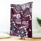 Personalized Manly Warringah Sea Eagles Blanket Aboriginal Pattern with Graffiti Style Design