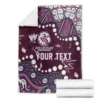 Personalized Manly Warringah Sea Eagles Blanket Aboriginal Pattern with Graffiti Style Design