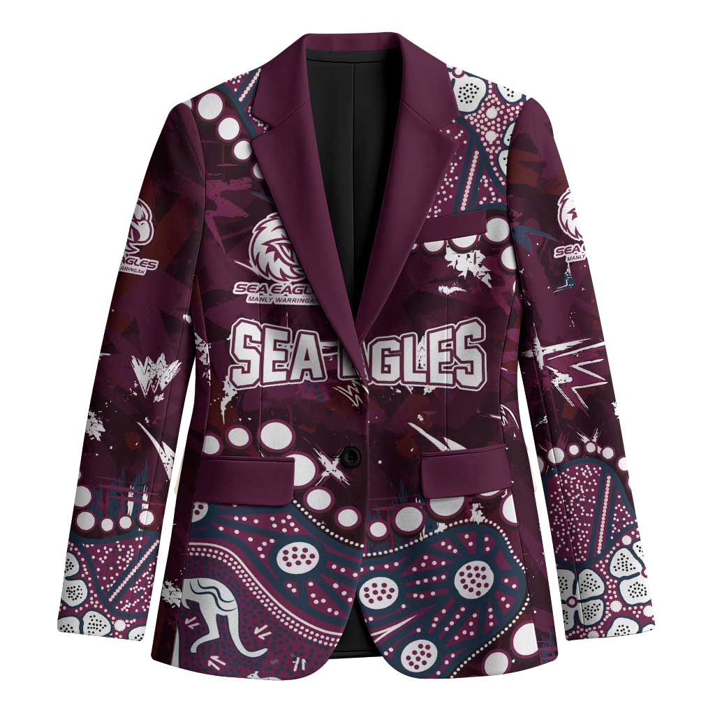 Personalized Manly Warringah Sea Eagles Blazer Aboriginal Pattern with Graffiti Style Design