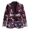 Personalized Manly Warringah Sea Eagles Blazer Aboriginal Pattern with Graffiti Style Design