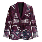 Personalized Manly Warringah Sea Eagles Blazer Aboriginal Pattern with Graffiti Style Design