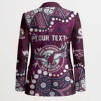 Personalized Manly Warringah Sea Eagles Blazer Aboriginal Pattern with Graffiti Style Design