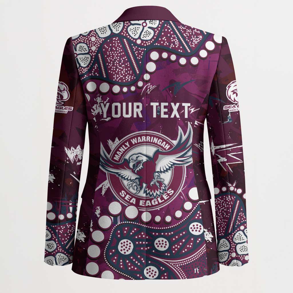 Personalized Manly Warringah Sea Eagles Blazer Aboriginal Pattern with Graffiti Style Design