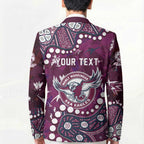 Personalized Manly Warringah Sea Eagles Blazer Aboriginal Pattern with Graffiti Style Design