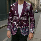 Personalized Manly Warringah Sea Eagles Blazer Aboriginal Pattern with Graffiti Style Design