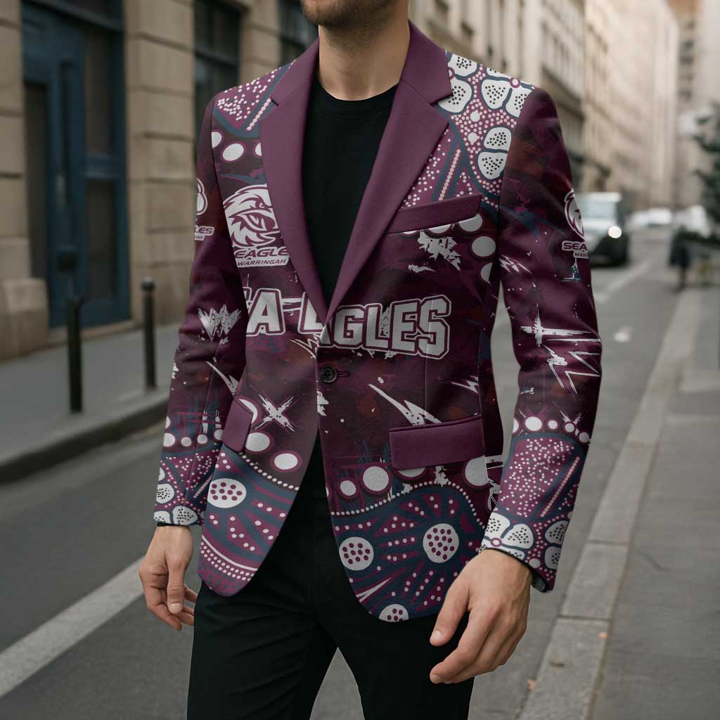 Personalized Manly Warringah Sea Eagles Blazer Aboriginal Pattern with Graffiti Style Design
