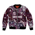 Personalized Manly Warringah Sea Eagles Bomber Jacket Aboriginal Pattern with Graffiti Style Design