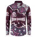 Personalized Manly Warringah Sea Eagles Button Sweatshirt Aboriginal Pattern with Graffiti Style Design
