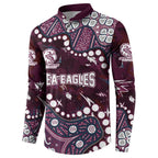 Personalized Manly Warringah Sea Eagles Button Sweatshirt Aboriginal Pattern with Graffiti Style Design