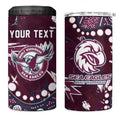 Personalized Manly Warringah Sea Eagles 4 in 1 Can Cooler Tumbler Aboriginal Pattern with Graffiti Style Design