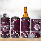 Personalized Manly Warringah Sea Eagles 4 in 1 Can Cooler Tumbler Aboriginal Pattern with Graffiti Style Design