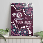 Personalized Manly Warringah Sea Eagles Canvas Wall Art Aboriginal Pattern with Graffiti Style Design