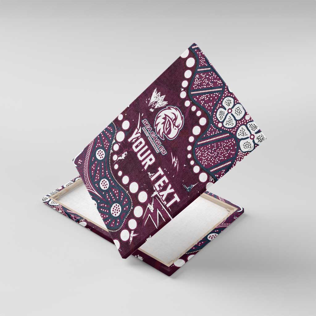 Personalized Manly Warringah Sea Eagles Canvas Wall Art Aboriginal Pattern with Graffiti Style Design