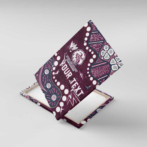 Personalized Manly Warringah Sea Eagles Canvas Wall Art Aboriginal Pattern with Graffiti Style Design