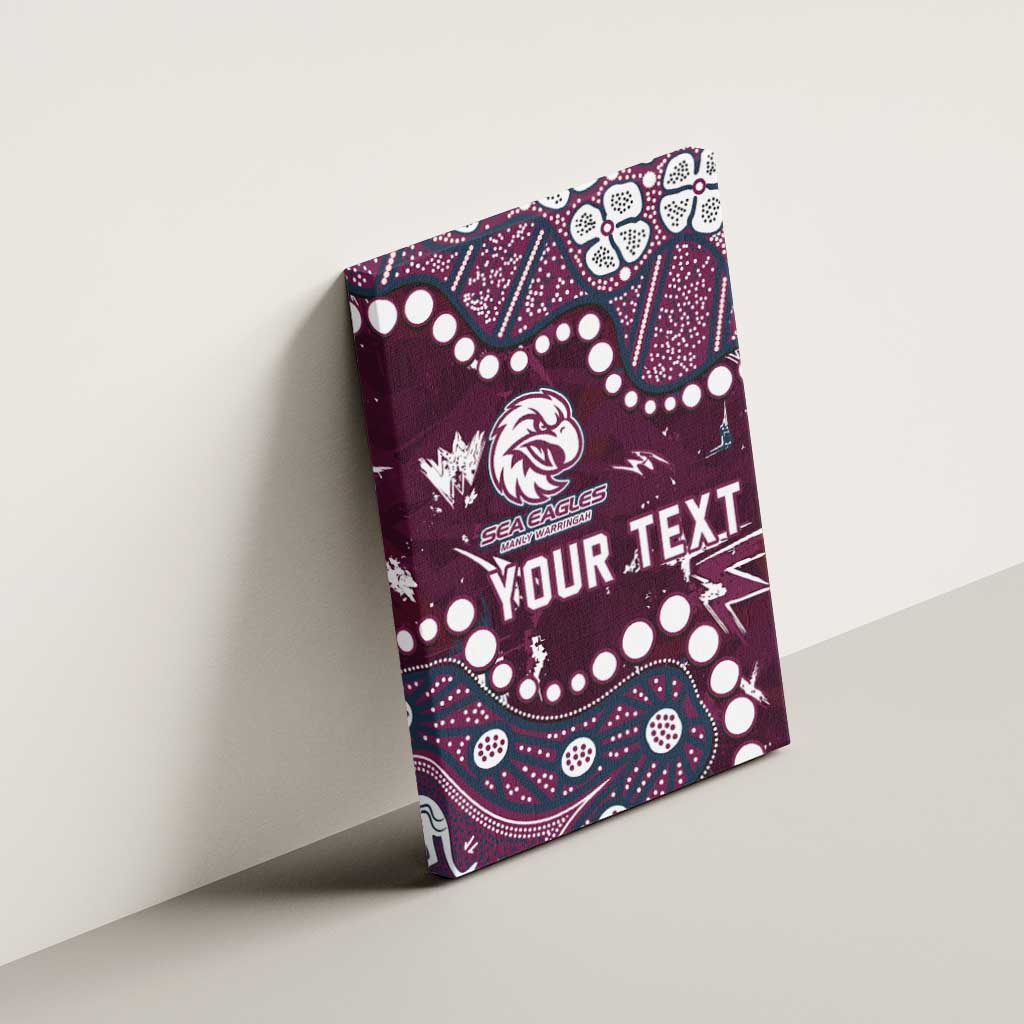 Personalized Manly Warringah Sea Eagles Canvas Wall Art Aboriginal Pattern with Graffiti Style Design
