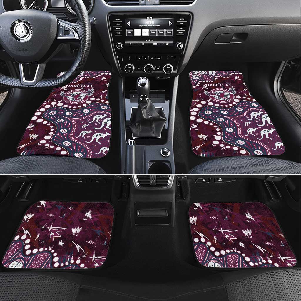 Personalized Manly Warringah Sea Eagles Car Mats Aboriginal Pattern with Graffiti Style Design
