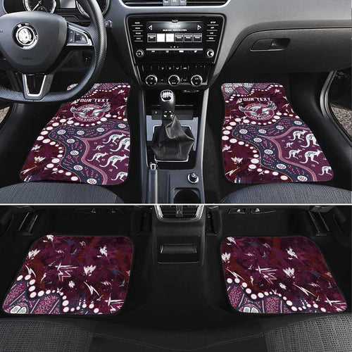 Personalized Manly Warringah Sea Eagles Car Mats Aboriginal Pattern with Graffiti Style Design