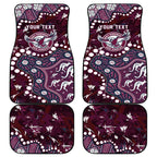 Personalized Manly Warringah Sea Eagles Car Mats Aboriginal Pattern with Graffiti Style Design