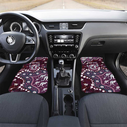 Personalized Manly Warringah Sea Eagles Car Mats Aboriginal Pattern with Graffiti Style Design