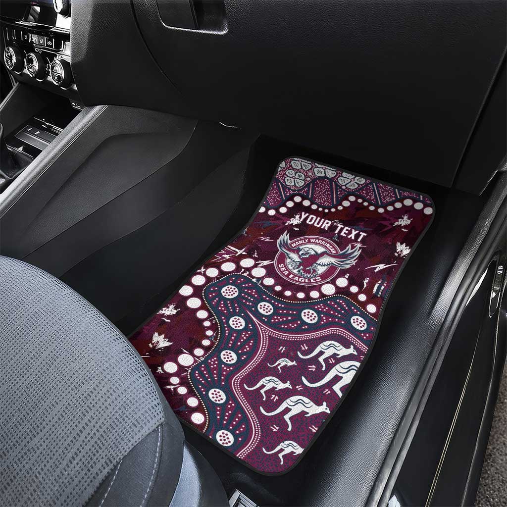 Personalized Manly Warringah Sea Eagles Car Mats Aboriginal Pattern with Graffiti Style Design