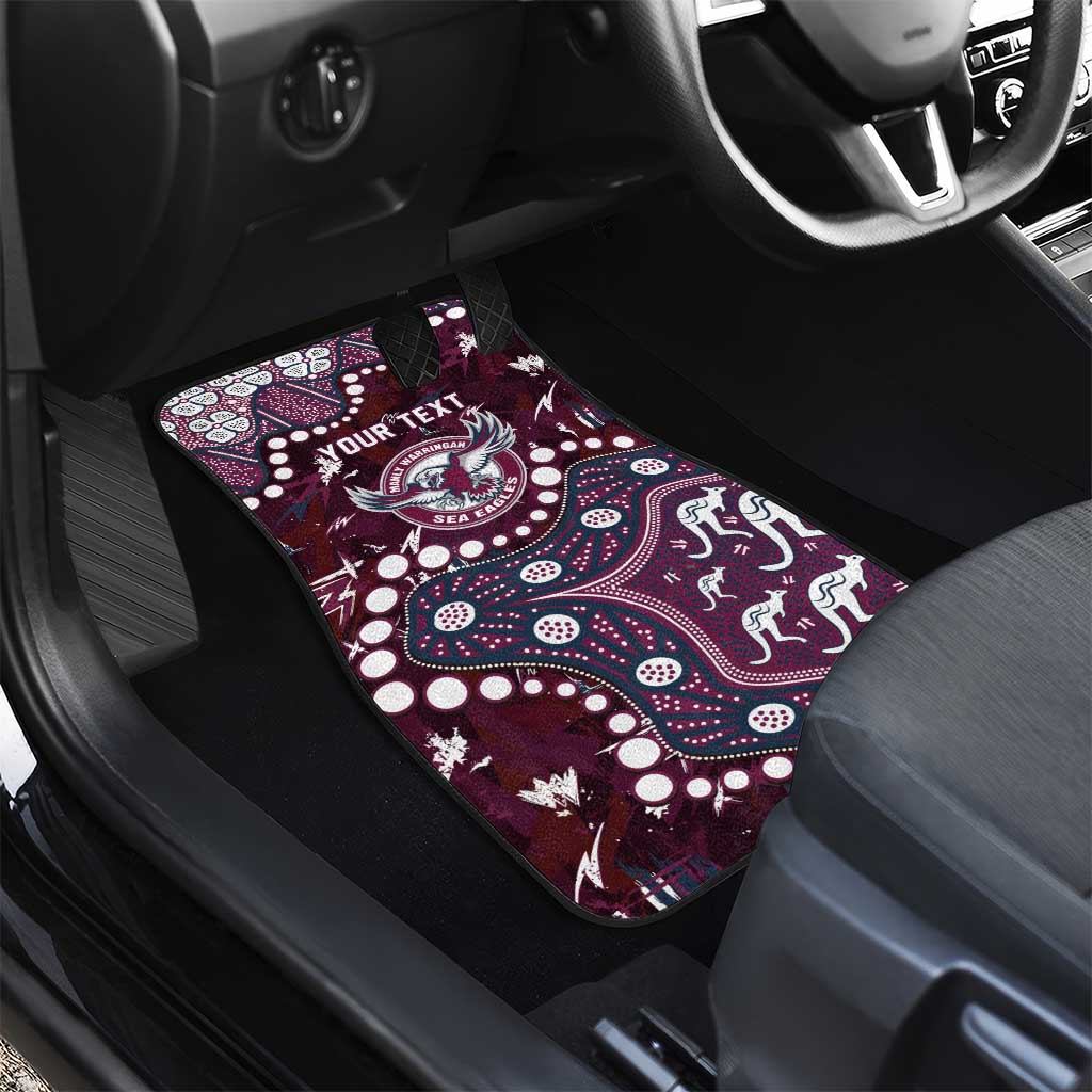 Personalized Manly Warringah Sea Eagles Car Mats Aboriginal Pattern with Graffiti Style Design
