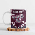 Personalized Manly Warringah Sea Eagles Ceramic Mug Aboriginal Pattern with Graffiti Style Design