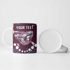 Personalized Manly Warringah Sea Eagles Ceramic Mug Aboriginal Pattern with Graffiti Style Design