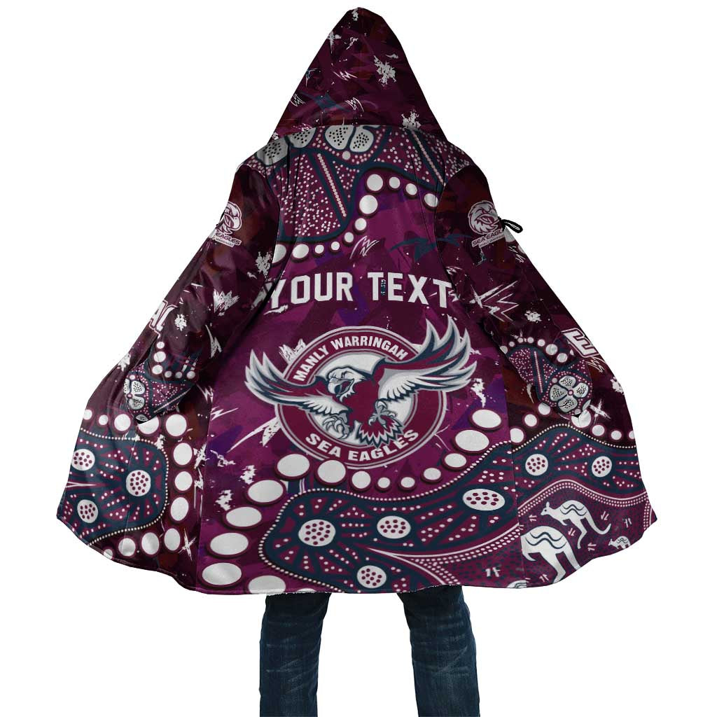Personalized Manly Warringah Sea Eagles Cloak Aboriginal Pattern with Graffiti Style Design