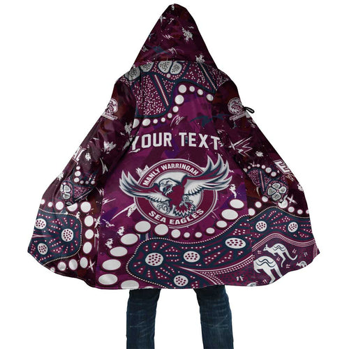 Personalized Manly Warringah Sea Eagles Cloak Aboriginal Pattern with Graffiti Style Design