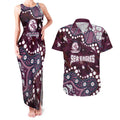 Personalized Manly Warringah Sea Eagles Couples Matching Tank Maxi Dress and Hawaiian Shirt Aboriginal Pattern with Graffiti Style Design