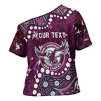 Personalized Manly Warringah Sea Eagles Cross Shoulder Shirt Aboriginal Pattern with Graffiti Style Design