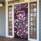 Personalized Manly Warringah Sea Eagles Door Cover Aboriginal Pattern with Graffiti Style Design