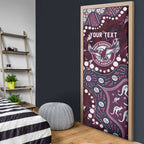 Personalized Manly Warringah Sea Eagles Door Cover Aboriginal Pattern with Graffiti Style Design