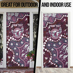 Personalized Manly Warringah Sea Eagles Door Cover Aboriginal Pattern with Graffiti Style Design