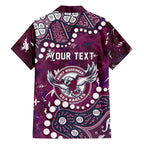Personalized Manly Warringah Sea Eagles Family Matching Off Shoulder Maxi Dress and Hawaiian Shirt Aboriginal Pattern with Graffiti Style Design