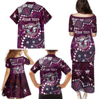 Personalized Manly Warringah Sea Eagles Family Matching Puletasi and Hawaiian Shirt Aboriginal Pattern with Graffiti Style Design