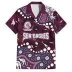 Personalized Manly Warringah Sea Eagles Family Matching Summer Maxi Dress and Hawaiian Shirt Aboriginal Pattern with Graffiti Style Design