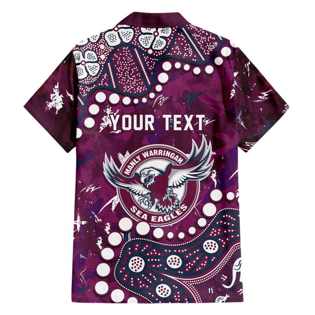 Personalized Manly Warringah Sea Eagles Family Matching Summer Maxi Dress and Hawaiian Shirt Aboriginal Pattern with Graffiti Style Design