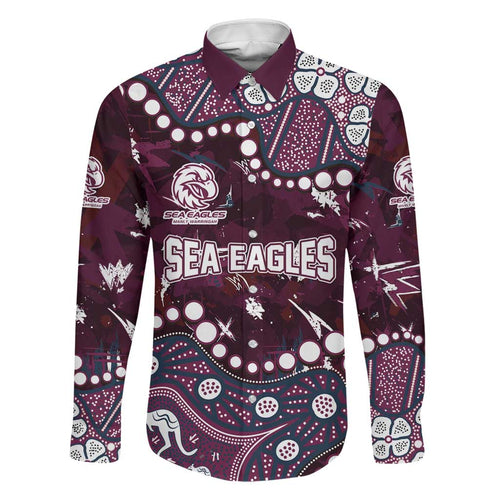 Personalized Manly Warringah Sea Eagles Family Matching Summer Maxi Dress and Hawaiian Shirt Aboriginal Pattern with Graffiti Style Design